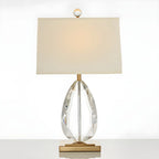 Luxury Crystal Bedside Lamp Beige Rectangle Shade