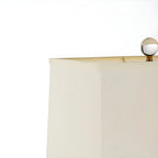 Luxury Crystal Bedside Lamp Beige Rectangle Shade