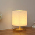 Rustic Rectangle Wooden Table Lamp for Bedroom