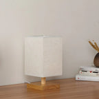 Rustic Rectangle Wooden Table Lamp for Bedroom