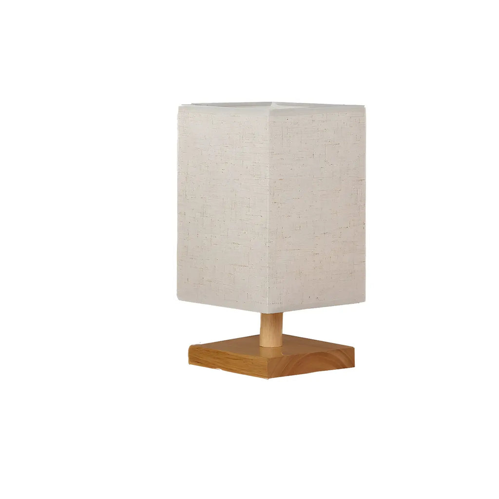 Rustic Rectangle Wooden Table Lamp for Bedroom