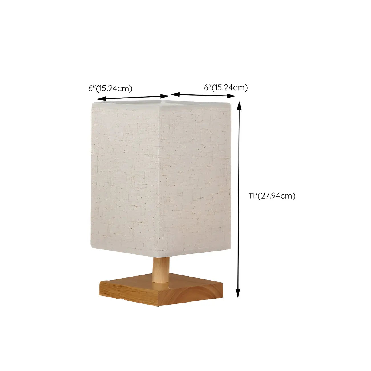 Rustic Rectangle Wooden Table Lamp for Bedroom
