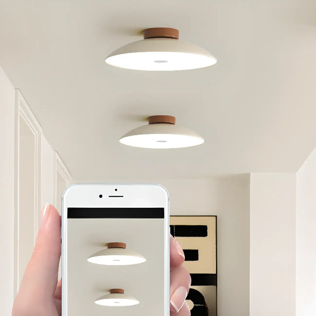 Dimmable Plastic Dome Semi Flush Ceiling Light for Home