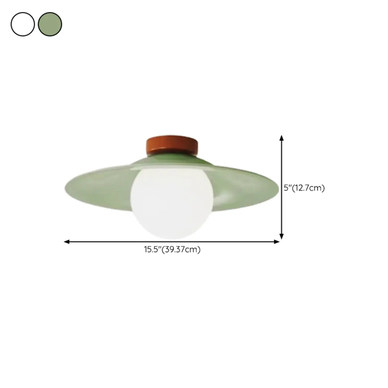 Dimmable Plastic Dome Semi Flush Ceiling Light for Home