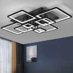 Square LED Semi Flush Ceiling Light Fixture for Living Room
