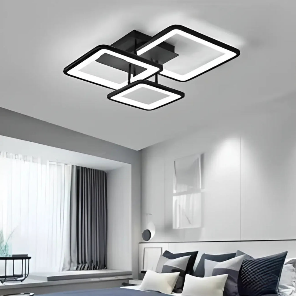 Square LED Semi Flush Ceiling Light Fixture for Living Room