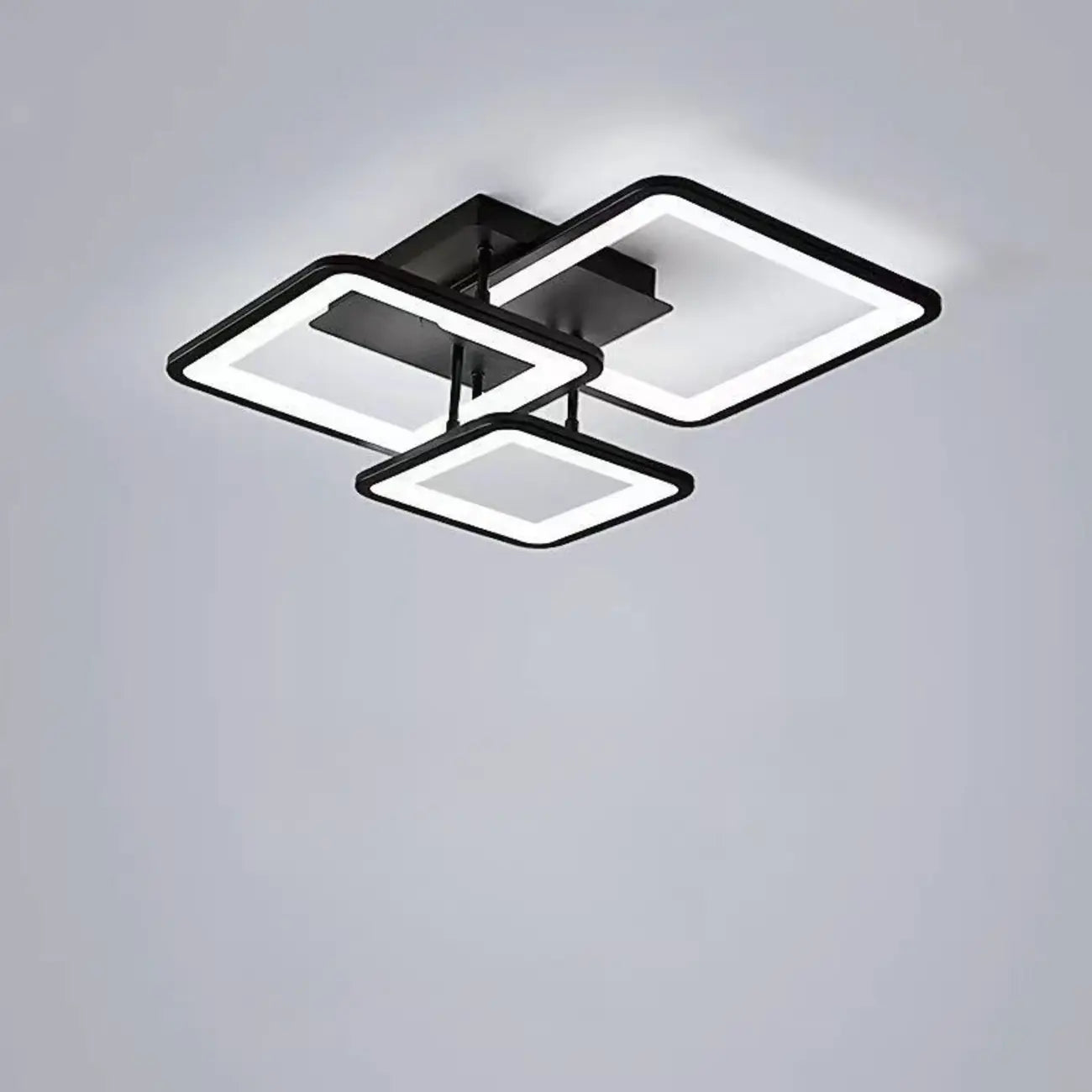 Square LED Semi Flush Ceiling Light Fixture for Living Room