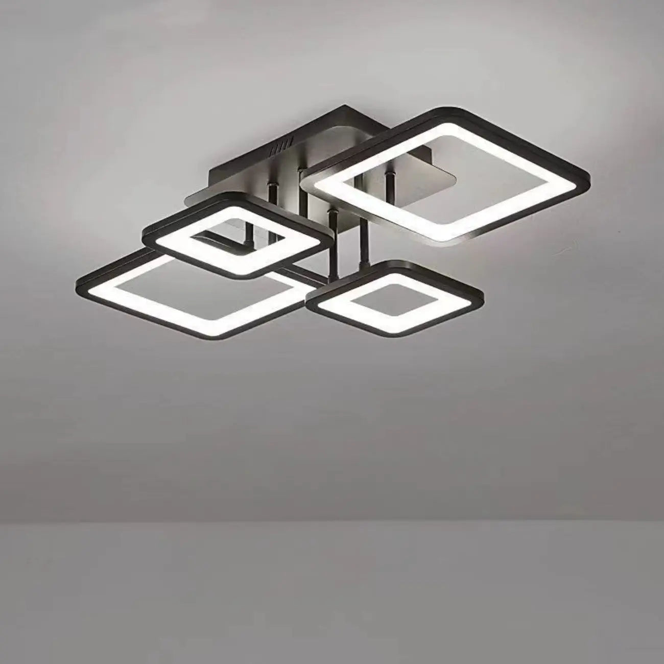Square LED Semi Flush Ceiling Light Fixture for Living Room