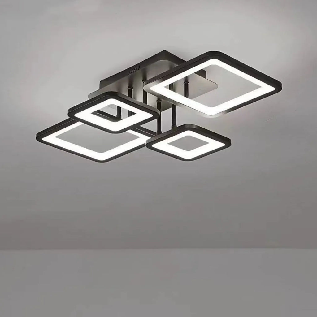 Square LED Semi Flush Ceiling Light Fixture for Living Room