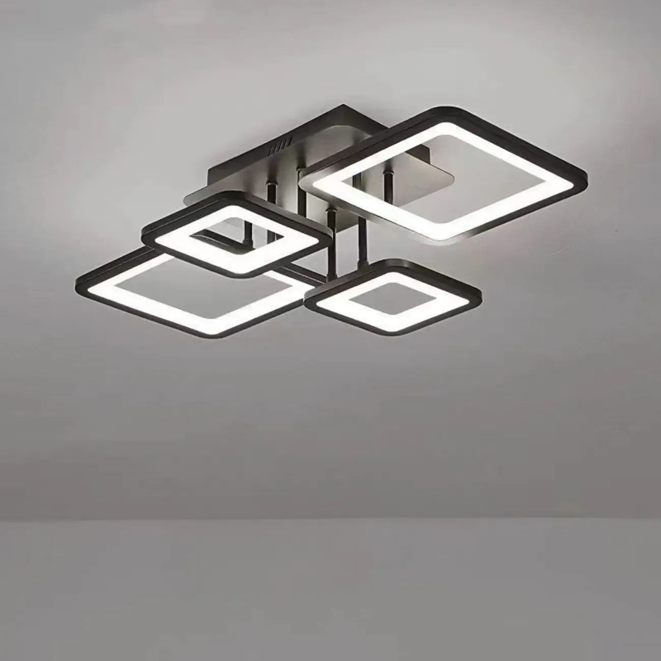 Square LED Semi Flush Ceiling Light Fixture for Living Room