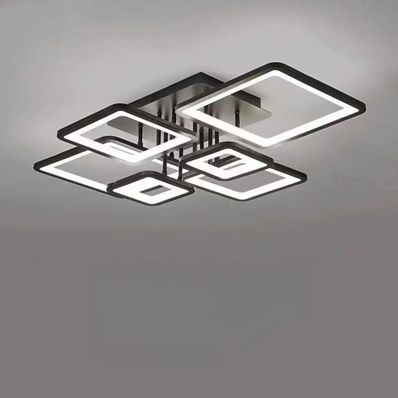 Square LED Semi Flush Ceiling Light Fixture for Living Room
