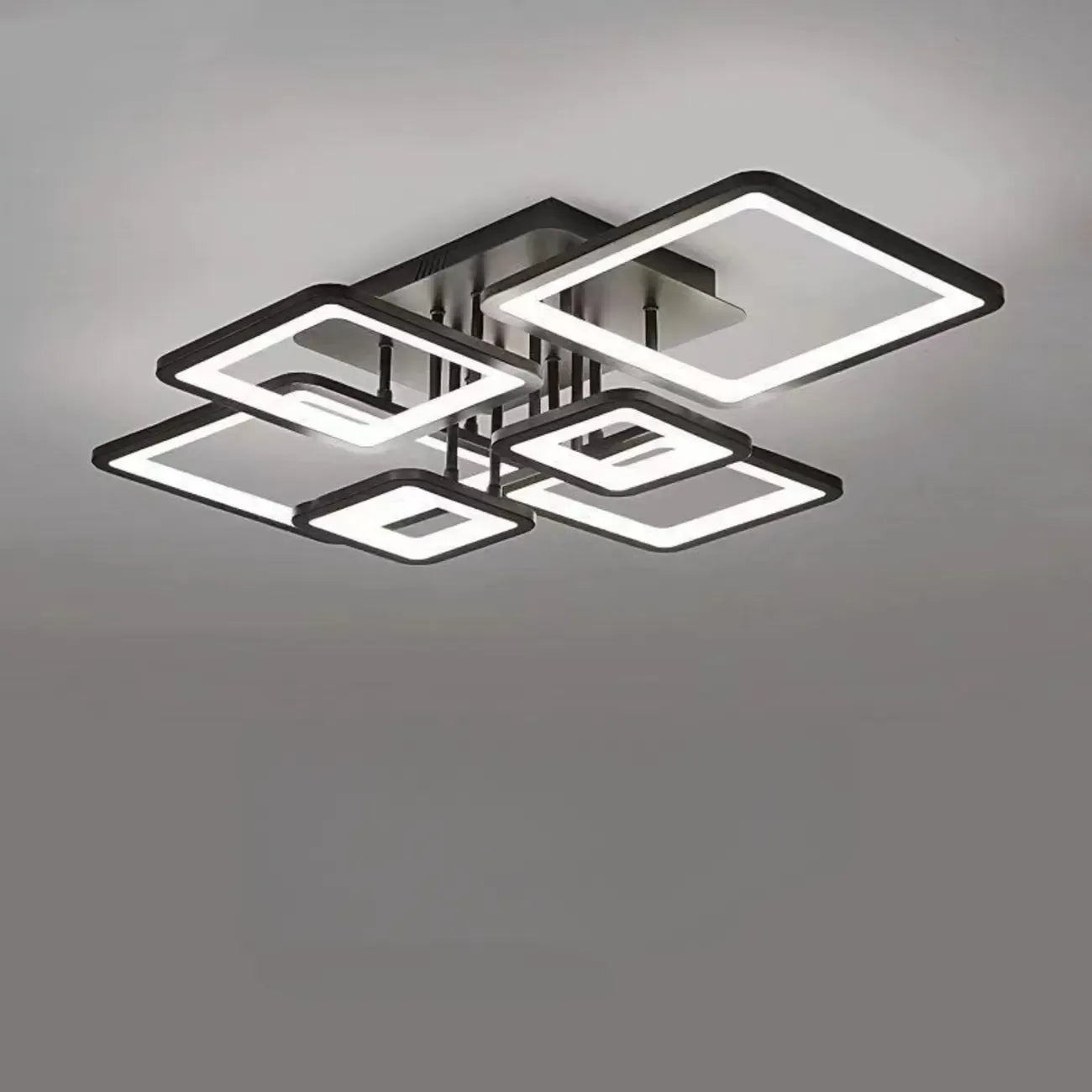 Square LED Semi Flush Ceiling Light Fixture for Living Room
