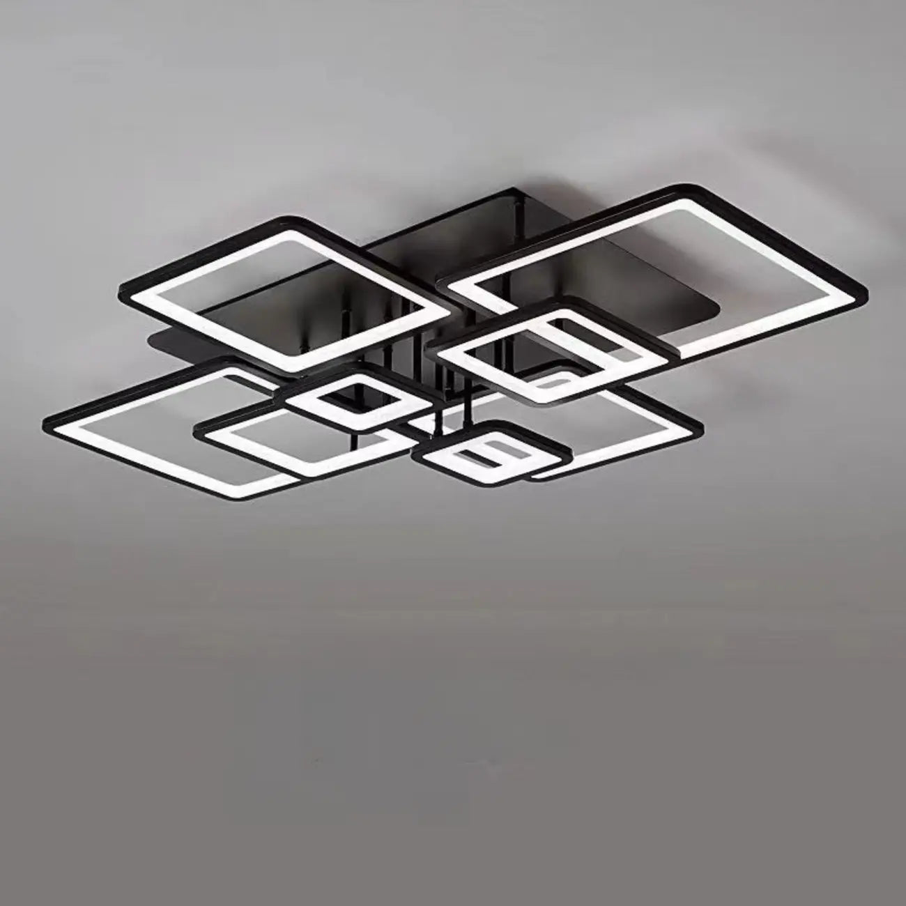 Square LED Semi Flush Ceiling Light Fixture for Living Room