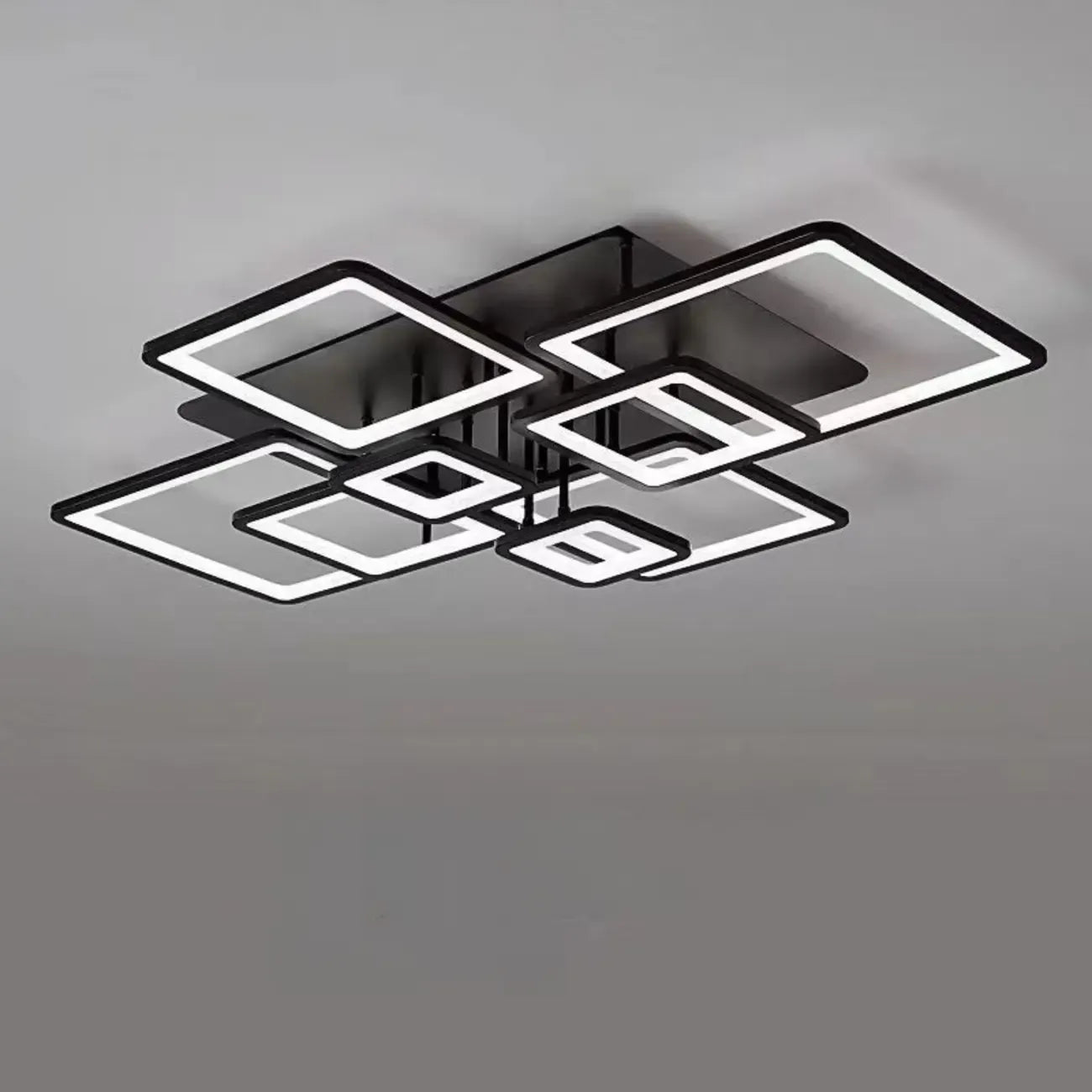 Square LED Semi Flush Ceiling Light Fixture for Living Room