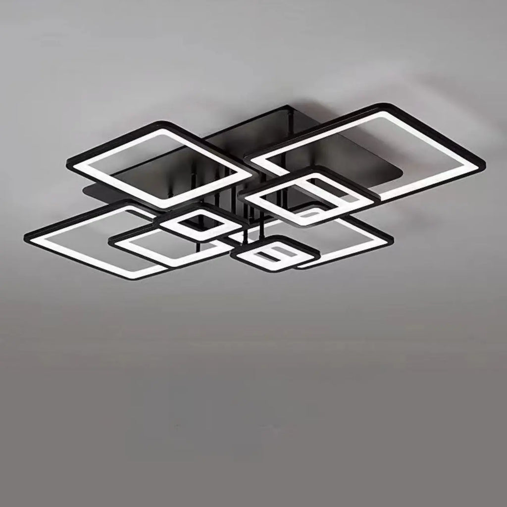 Square LED Semi Flush Ceiling Light Fixture for Living Room