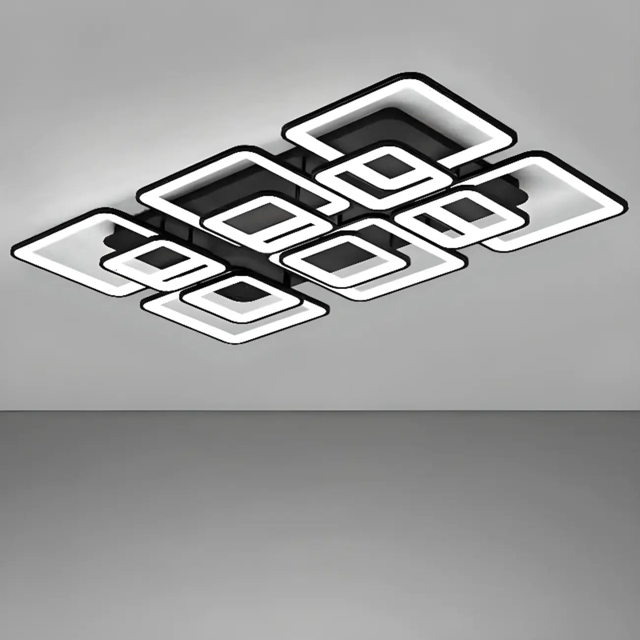 Square LED Semi Flush Ceiling Light Fixture for Living Room