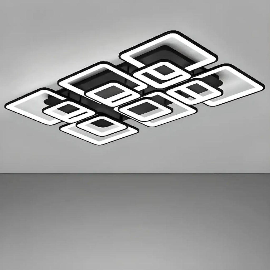 Square LED Semi Flush Ceiling Light Fixture for Living Room