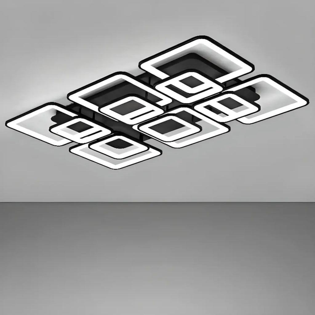 Square LED Semi Flush Ceiling Light Fixture for Living Room