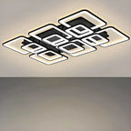 Square LED Semi Flush Ceiling Light Fixture for Living Room