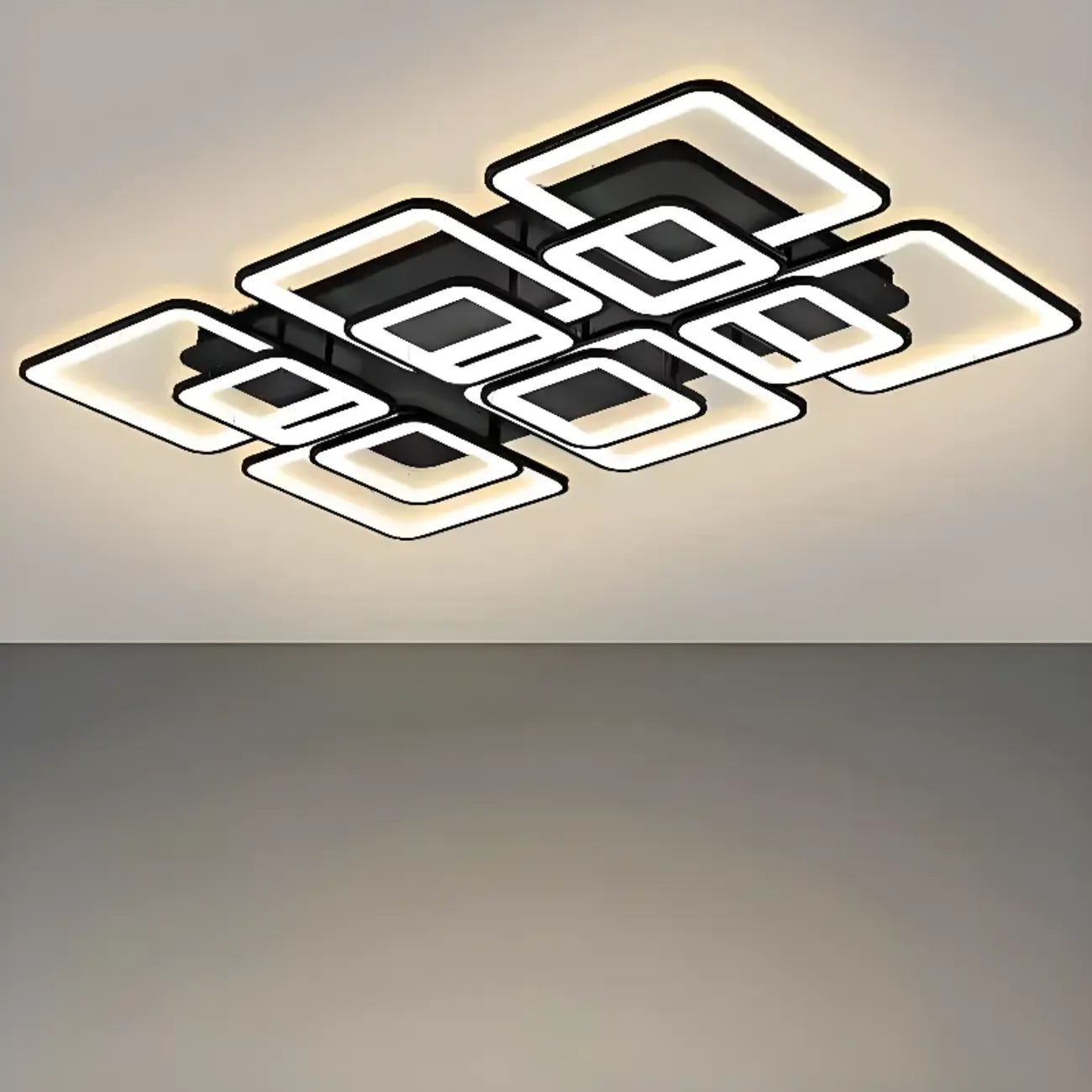 Square LED Semi Flush Ceiling Light Fixture for Living Room