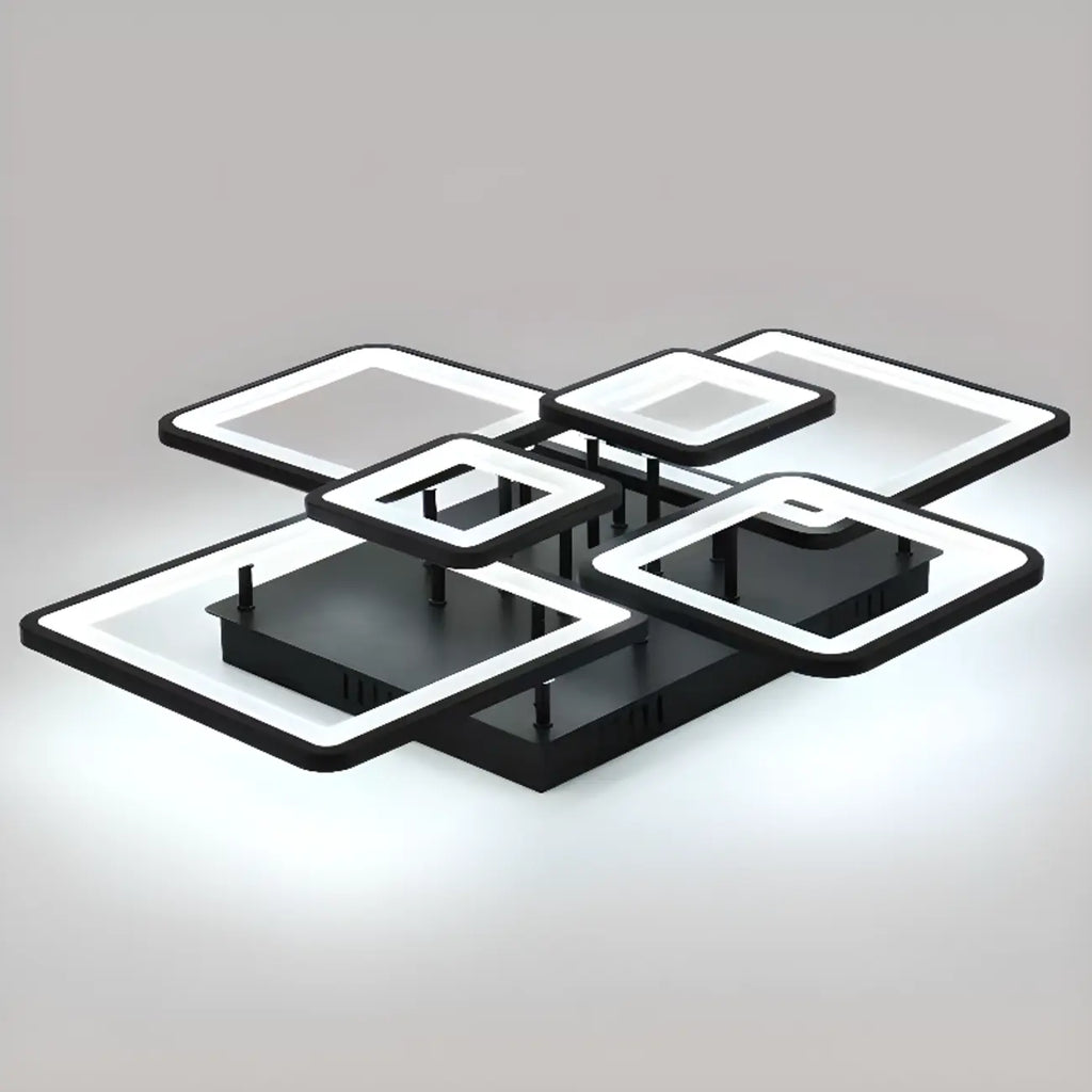 Square LED Semi Flush Ceiling Light Fixture for Living Room