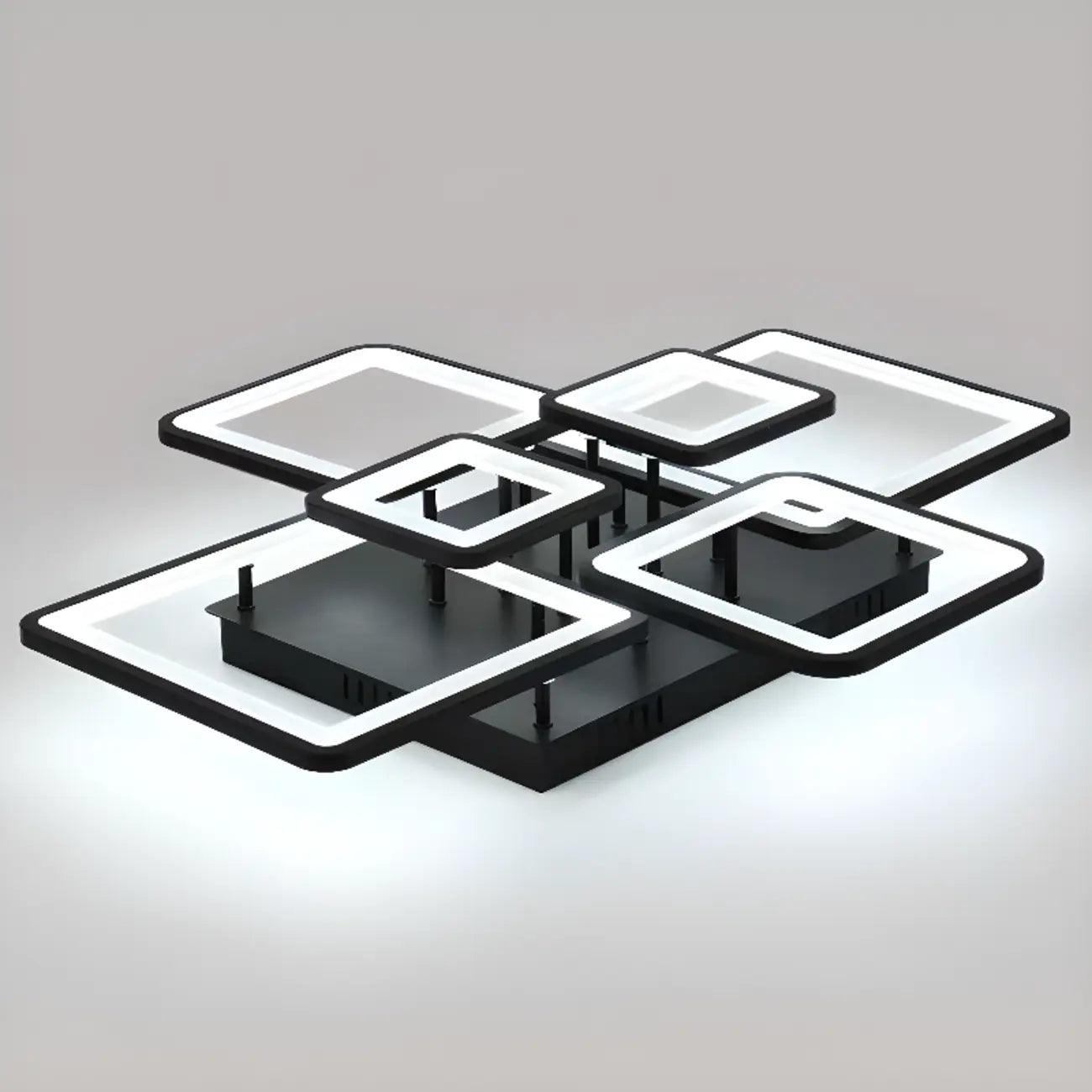 Square LED Semi Flush Ceiling Light Fixture for Living Room