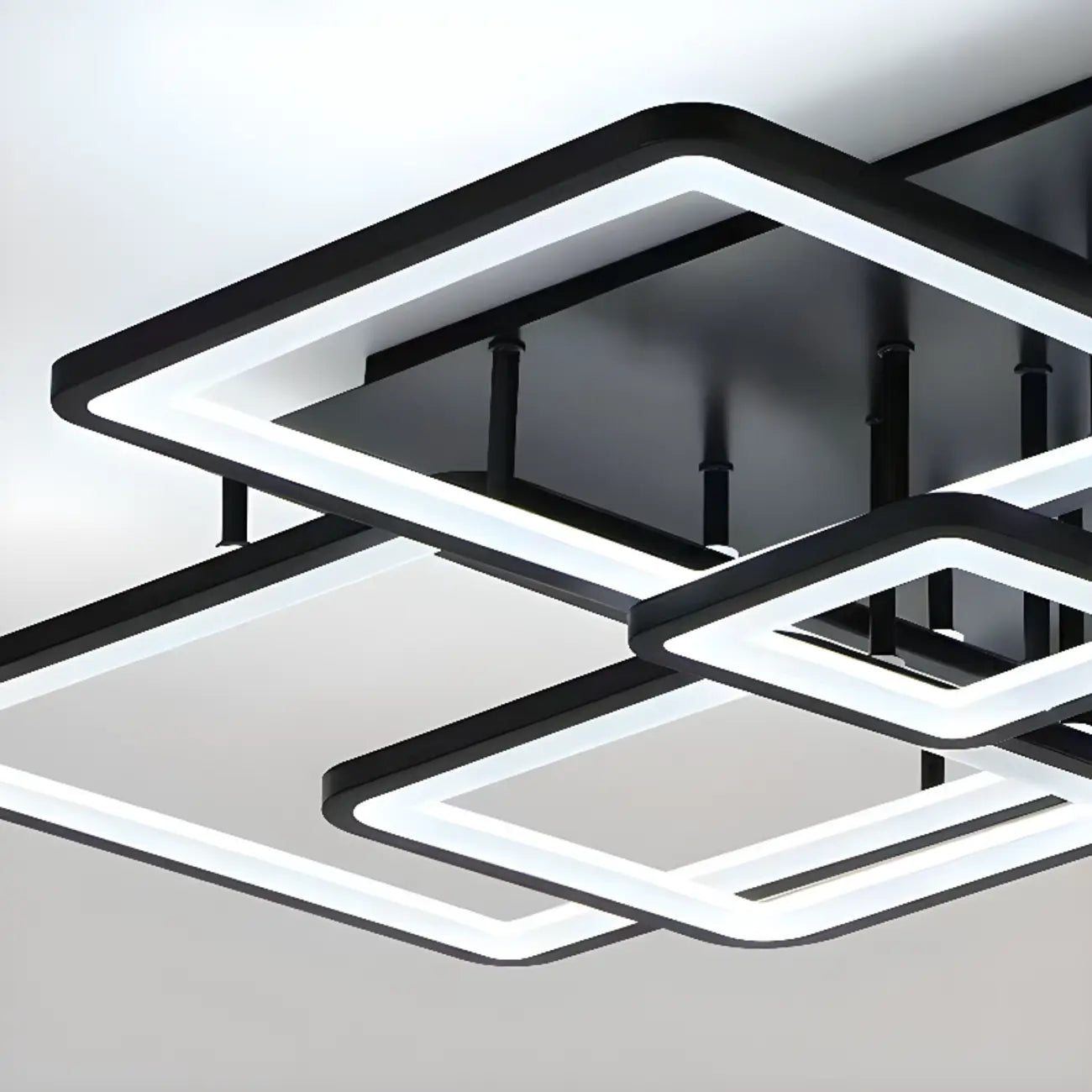 Square LED Semi Flush Ceiling Light Fixture for Living Room