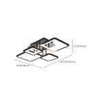 Square LED Semi Flush Ceiling Light Fixture for Living Room