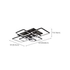 Square LED Semi Flush Ceiling Light Fixture for Living Room