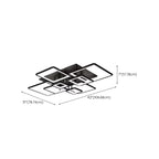 Square LED Semi Flush Ceiling Light Fixture for Living Room