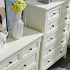 Contemporary White Wooden Double Dresser