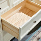 Contemporary White Wooden Double Dresser