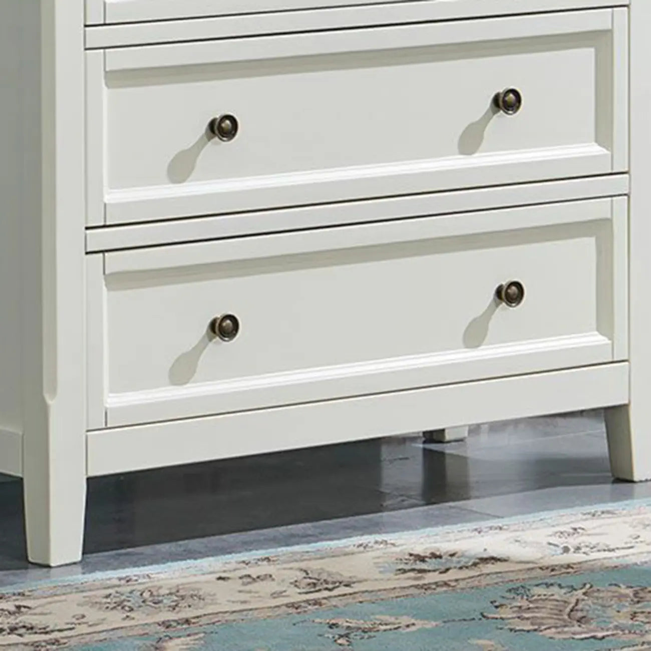 Contemporary White Wooden Double Dresser