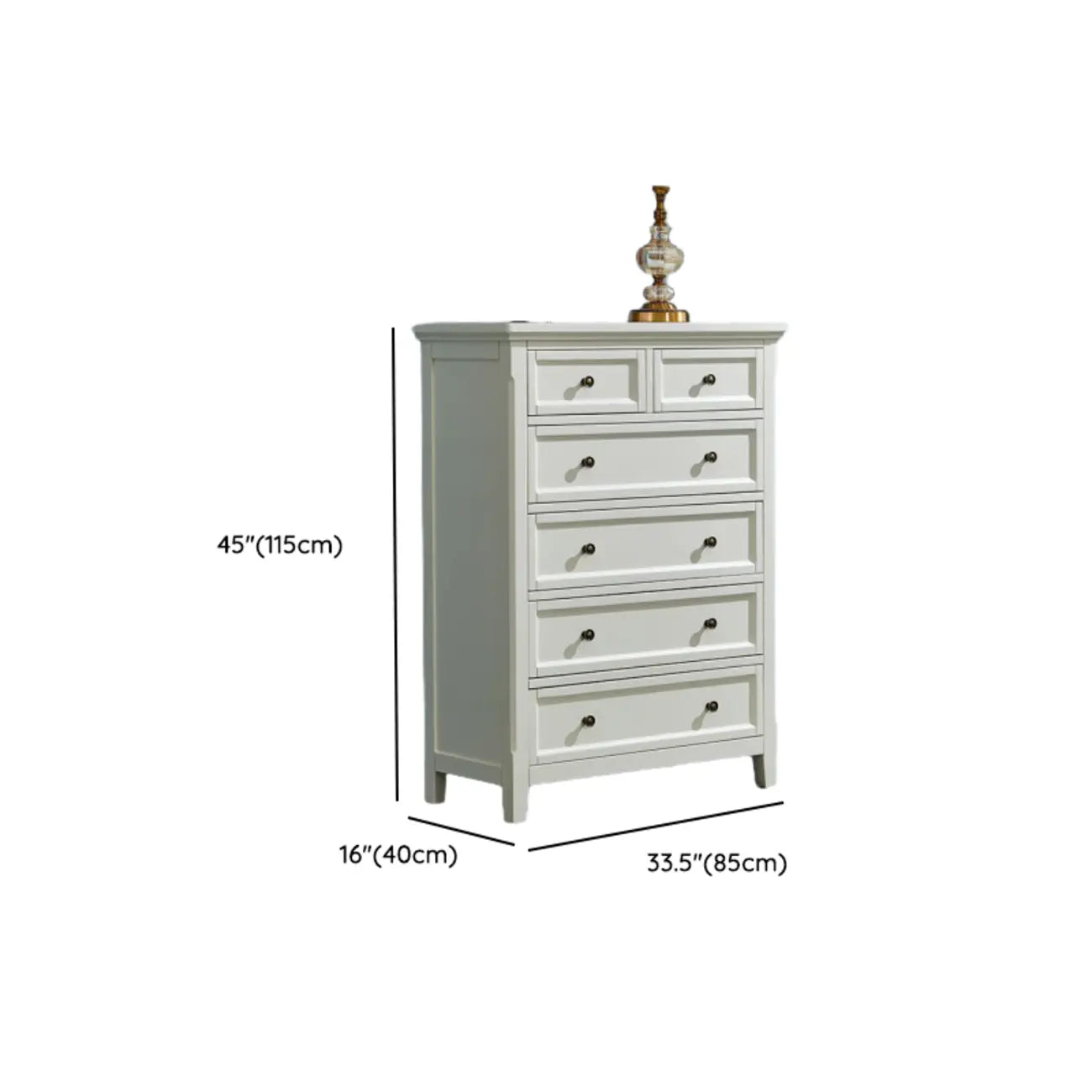 Contemporary White Wooden Double Dresser
