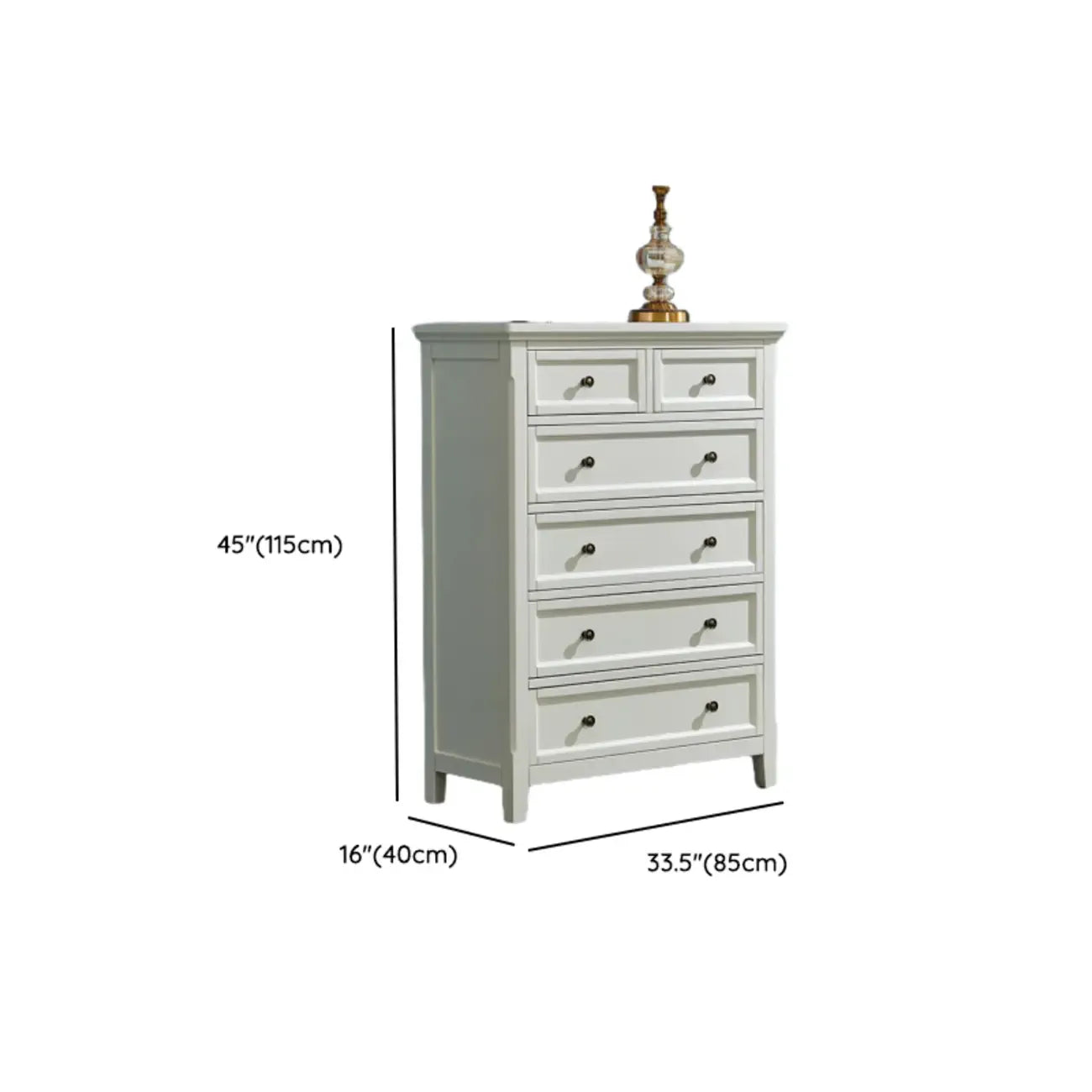 Contemporary White Wooden Double Dresser