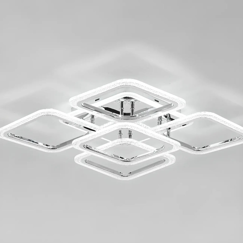 Modern Square LED Semi-Flush Ceiling Light for Living Room