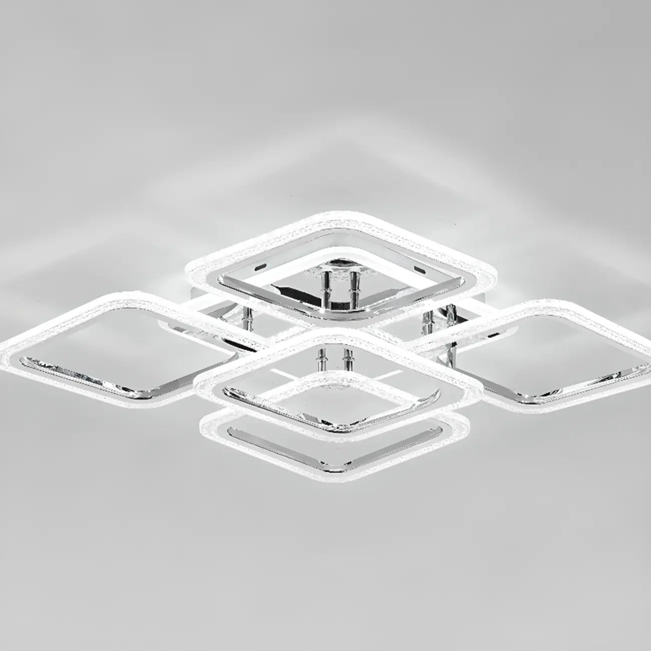 Modern Square LED Semi-Flush Ceiling Light for Living Room