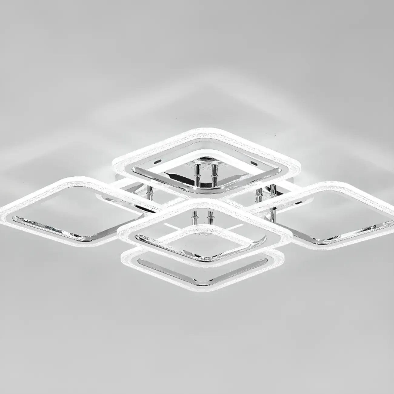 Modern Square LED Semi-Flush Ceiling Light for Living Room