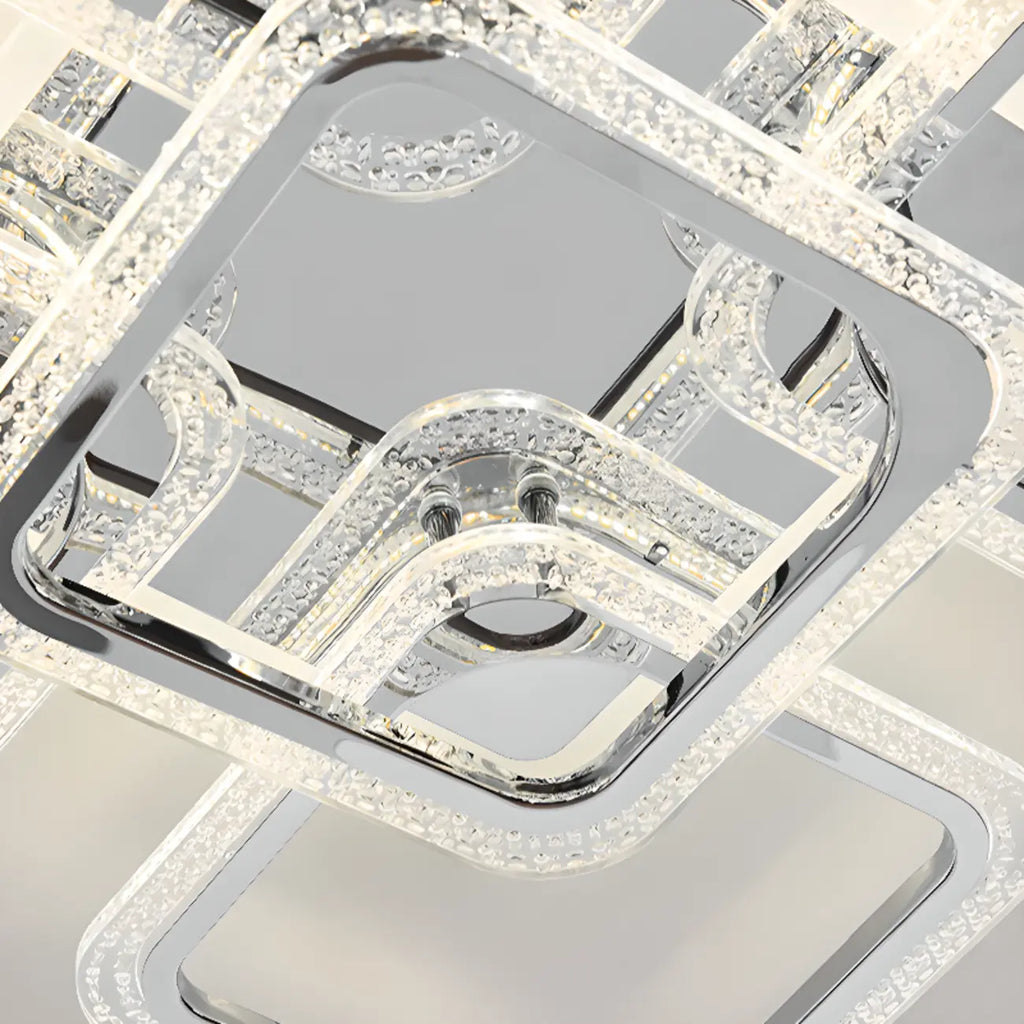 Modern Square LED Semi-Flush Ceiling Light for Living Room