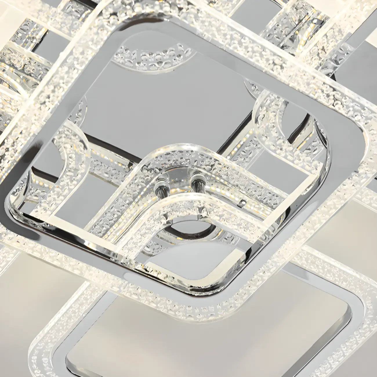 Modern Square LED Semi-Flush Ceiling Light for Living Room