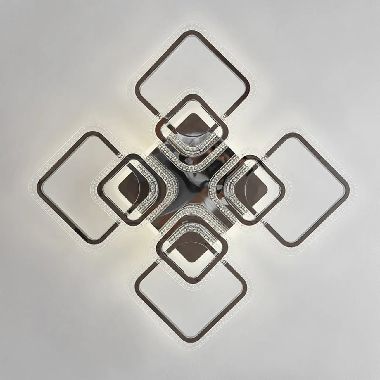 Modern Square LED Semi-Flush Ceiling Light for Living Room