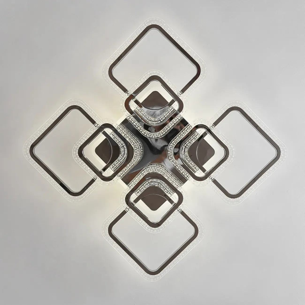 Modern Square LED Semi-Flush Ceiling Light for Living Room