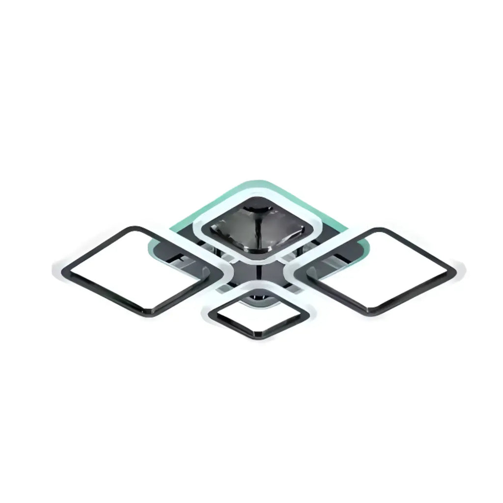 Modern Square LED Semi-Flush Ceiling Light for Living Room