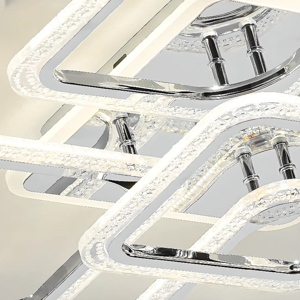 Modern Square LED Semi-Flush Ceiling Light for Living Room