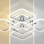 Modern Square LED Semi-Flush Ceiling Light for Living Room