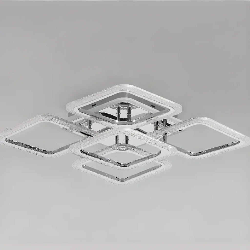 Modern Square LED Semi-Flush Ceiling Light for Living Room