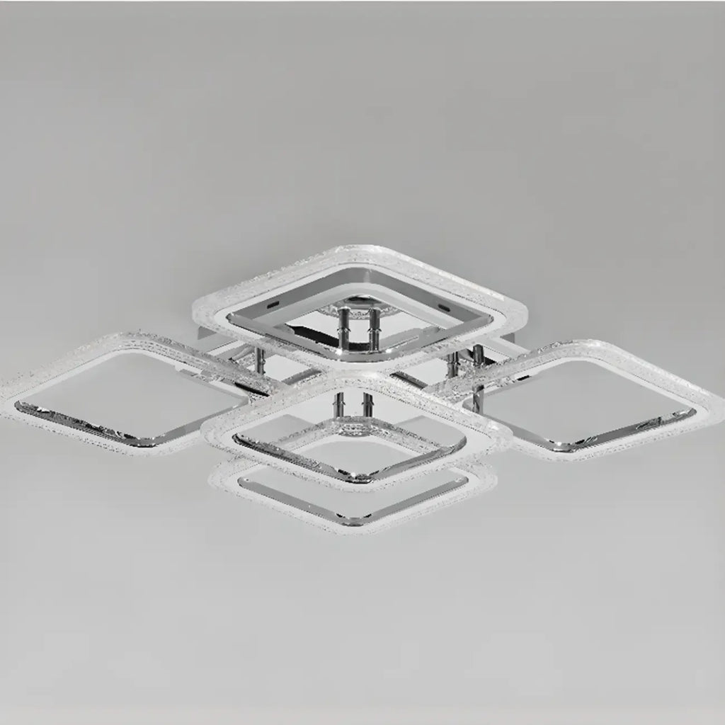 Modern Square LED Semi-Flush Ceiling Light for Living Room