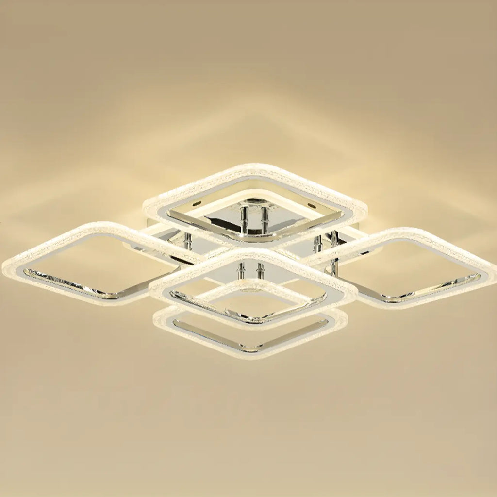 Modern Square LED Semi-Flush Ceiling Light for Living Room