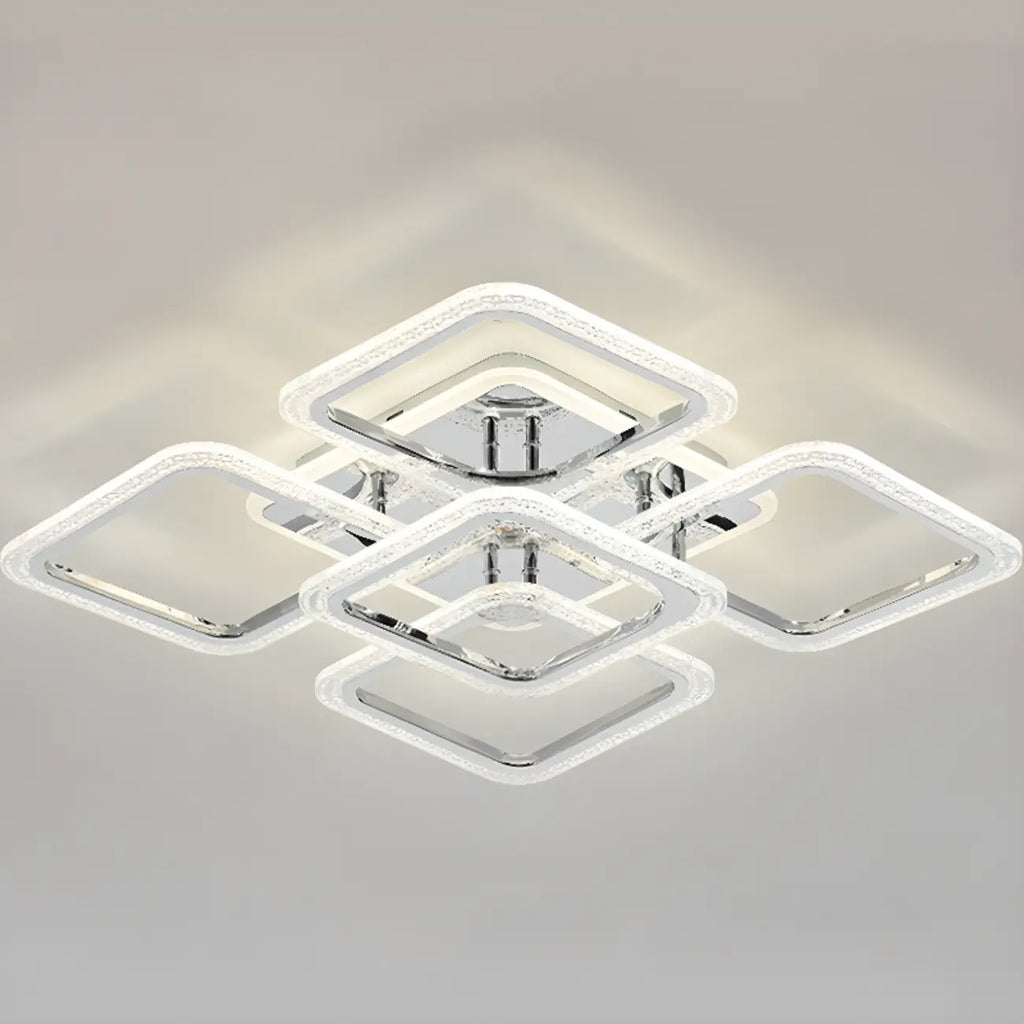 Modern Square LED Semi-Flush Ceiling Light for Living Room