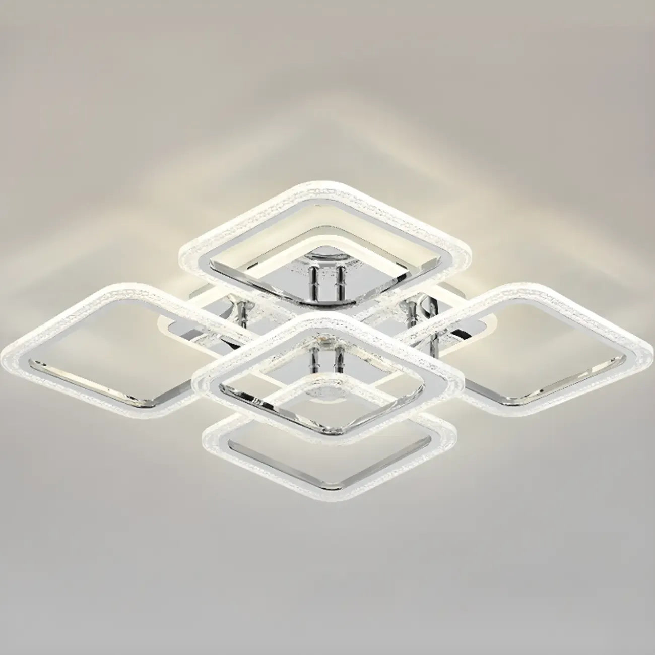 Modern Square LED Semi-Flush Ceiling Light for Living Room